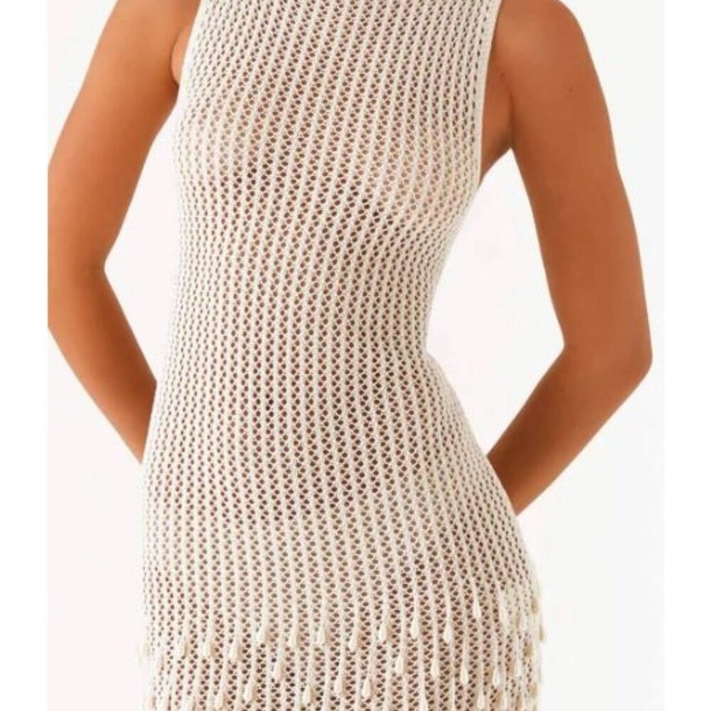 Peppermayo Beaded Crochet Mini Dress